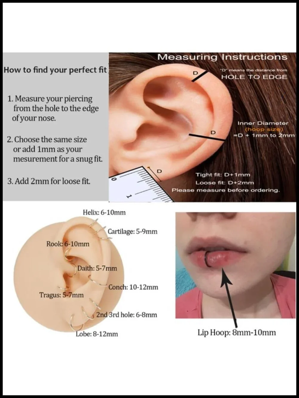Titanium Hinged Nose Rings Hoop 20G 18G 16G 14G 12G G23 Implant Grade Clicker
